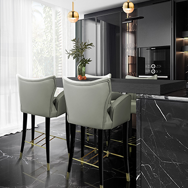 DAVIS Bar Chair and NIKU Pendant Light